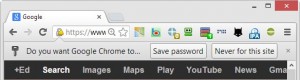 Chrome - save password prompt