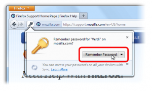 Firefox - save password prompt